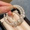 Silver needle pearl irregular earrings retro exaggerated temperament earrings French autumn and winter versatile high-end earrings