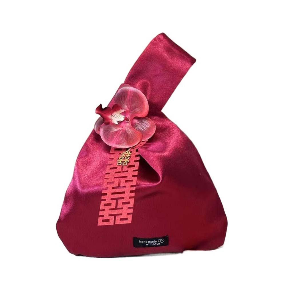 

Chinese Characters Xi Pendant Tassel Knot Wrist Bag New Chinese Style Handbag Festive Gift Red + Paper-cutting