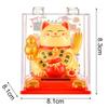 Lucky Wealth Waving Cat Chinese Gold Waving Hand Cat Solar Powered Swing Arm Lucky Cat Waving Fortune Figurine Cat Decoration