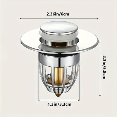 Evrensel Geri Tepmeli Gider Tıpa Filtresi Lavabo Pop-up Krom Lavabo Filtresi Saç Tutucu ile Banyo Lavabosu Gider Tıpa Kolay İtmeli Tip