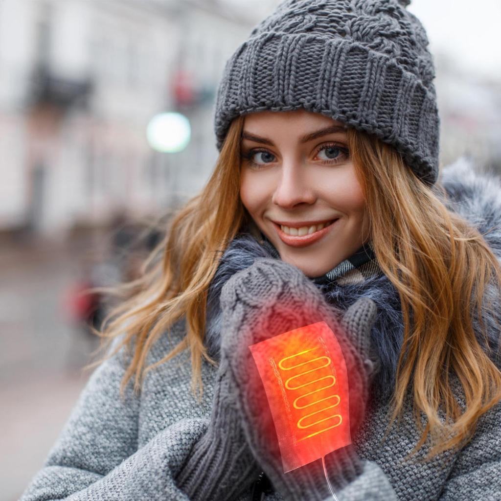 USB Clothes Heater Pad Electric Gloves Heating Pad 2 In 1 Winter Electric Heating Sheet Heating Warmer Pad For Vest Jacket