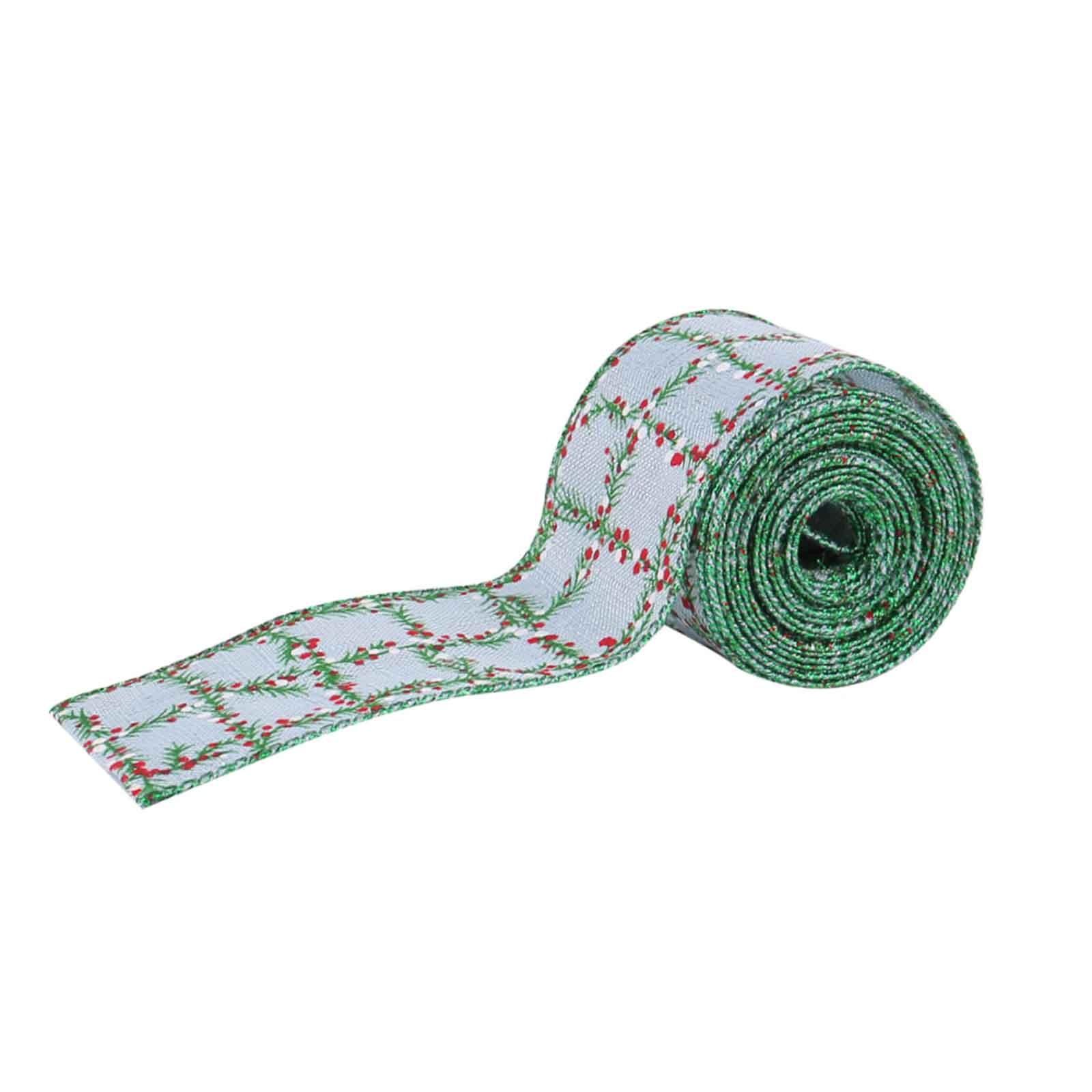 

Рождественская клетчатая лента, рулон, креативное украшение, бант, рождественская лента One Size