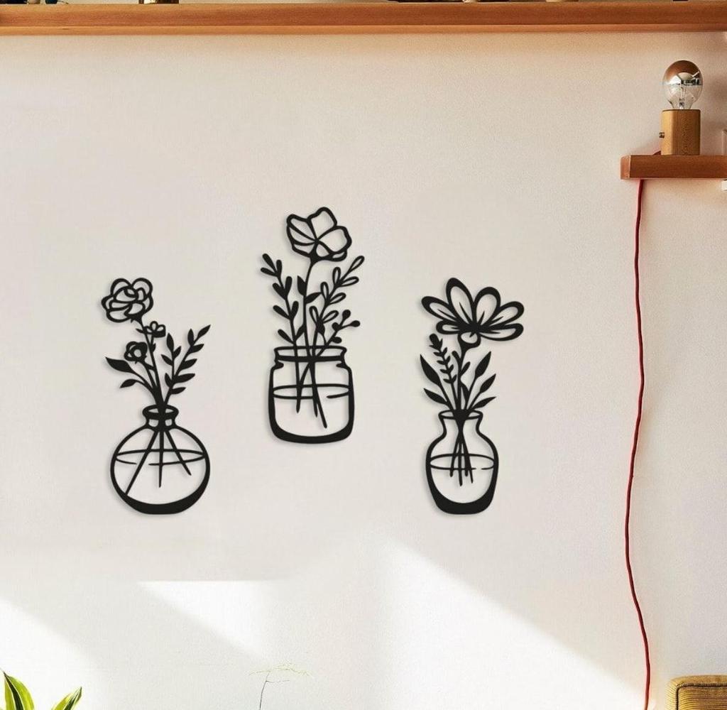 Wooden Decorative Wall Vase Flowers Vase For Home Office Kitchen And Bathroom 35x15cm