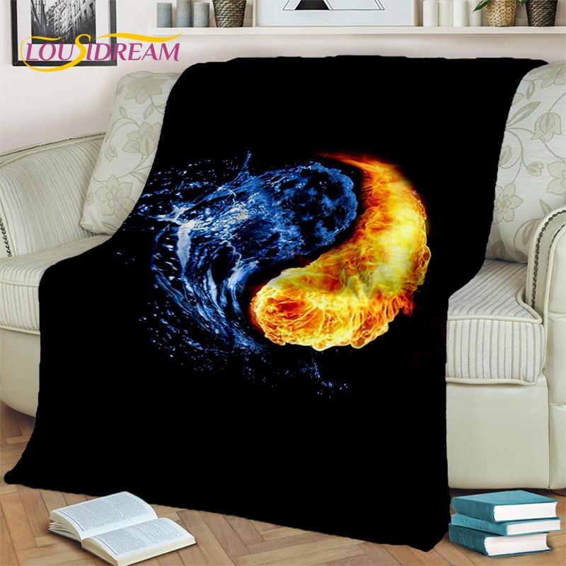 Chinese Bagua Yin Yang 3D Tai Chi Deken, Zachte Worpdeken voor Thuis Slaapkamer Bed Sofa Picknick Reizen Kantoor Dekbed Kinderen