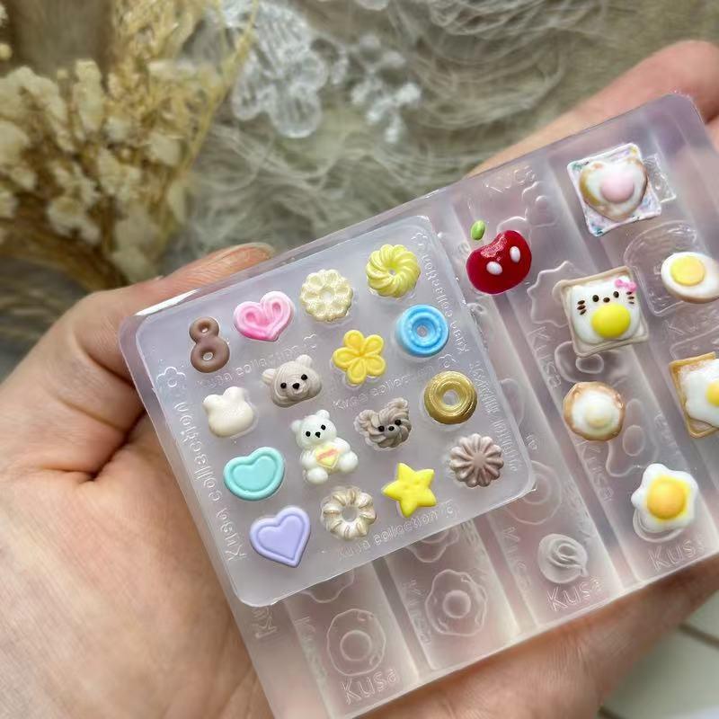 3D Silikonform für Nailart-Design Relief Schleife Erdbeere Barockmuster Maniküre Vorlagen Platten Werkzeuge Zubehör