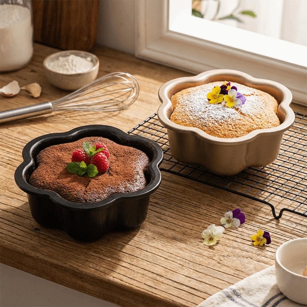 6/8inch Non-stick Baking Pan Reusable Carbon Steel Bread Mold Floral Shape Cake Pan  Dessert Making