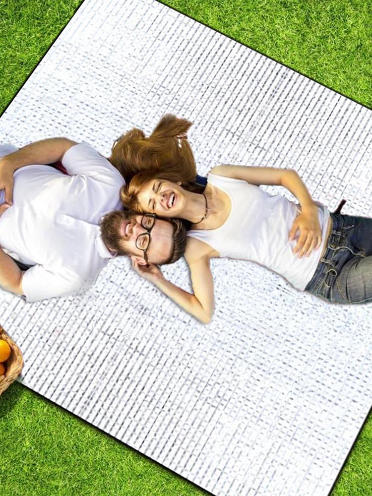 195x180cm Tent Floor Mat Insulating Ground Pad Aluminum Foil Mat Outdoor Thermal Foil Blanket For Survival Hiking Picnics