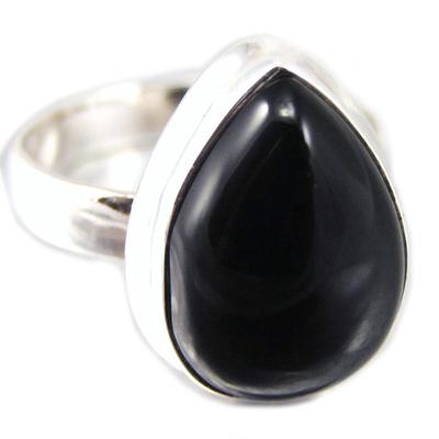 Silver 'Heaven' Onyx Ring