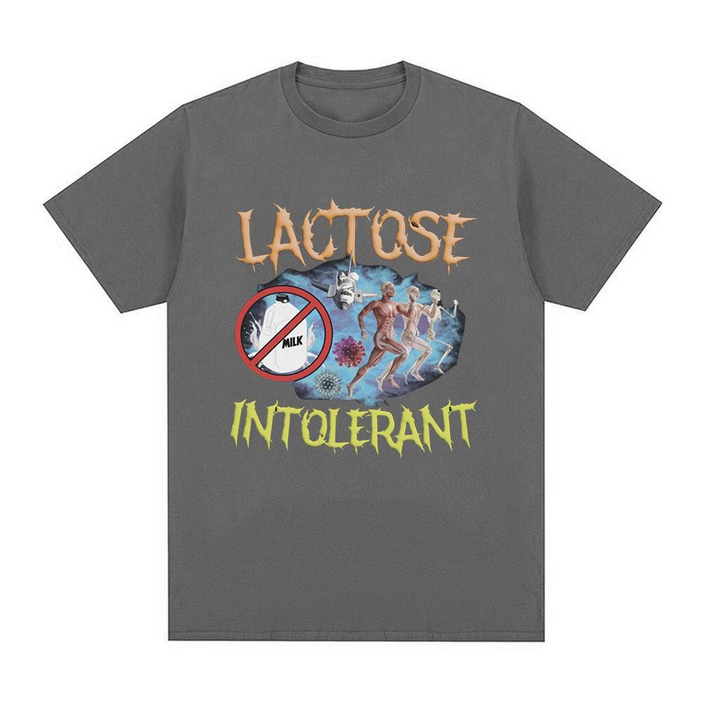 Lactose Intolerant Meme Graphic Tshirt Unisex Clothes Fashion Hip Hop Vintage Short Sleeve Tshirts Cotton Tee Shirt Oversized