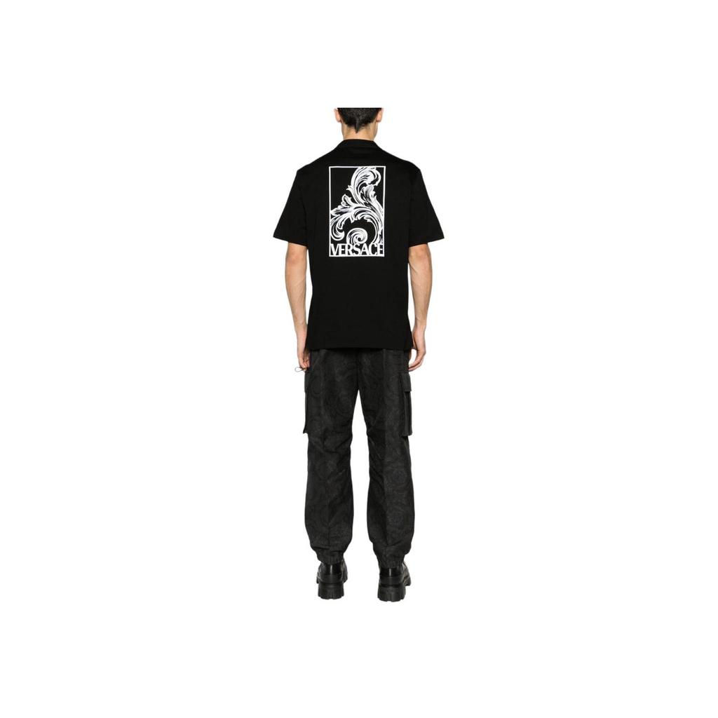 Versace Pattern Printed Fitted Crew Neck Short Sleeve T-Shirt Men Tops Black 1014094-1A09877-2B020