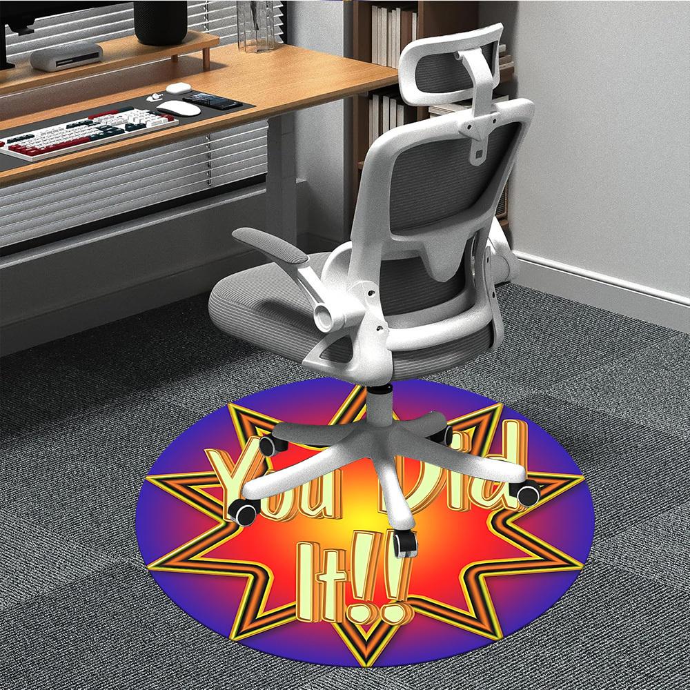 

1pc Achievement Badge Chair Carpet for Office, Non-slip, Soft and Durable Leisure Rug, Perfect for Office, Living Room yy251103127 80cm by 80cm