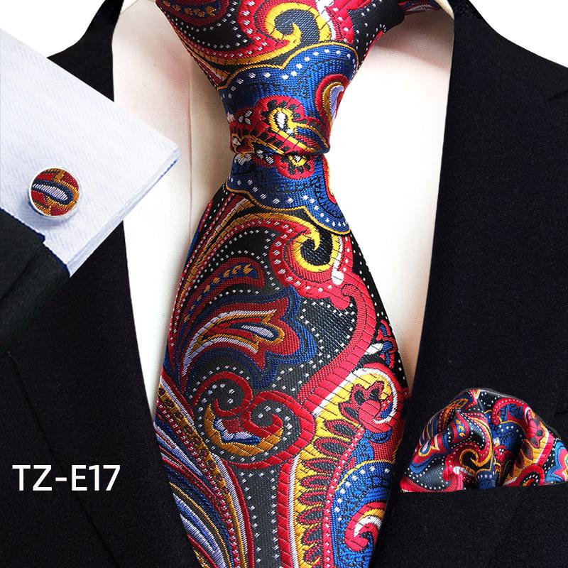 Paisley Tie, Pocket Square & Cufflinks Set – Men's Formal Wedding Accessories