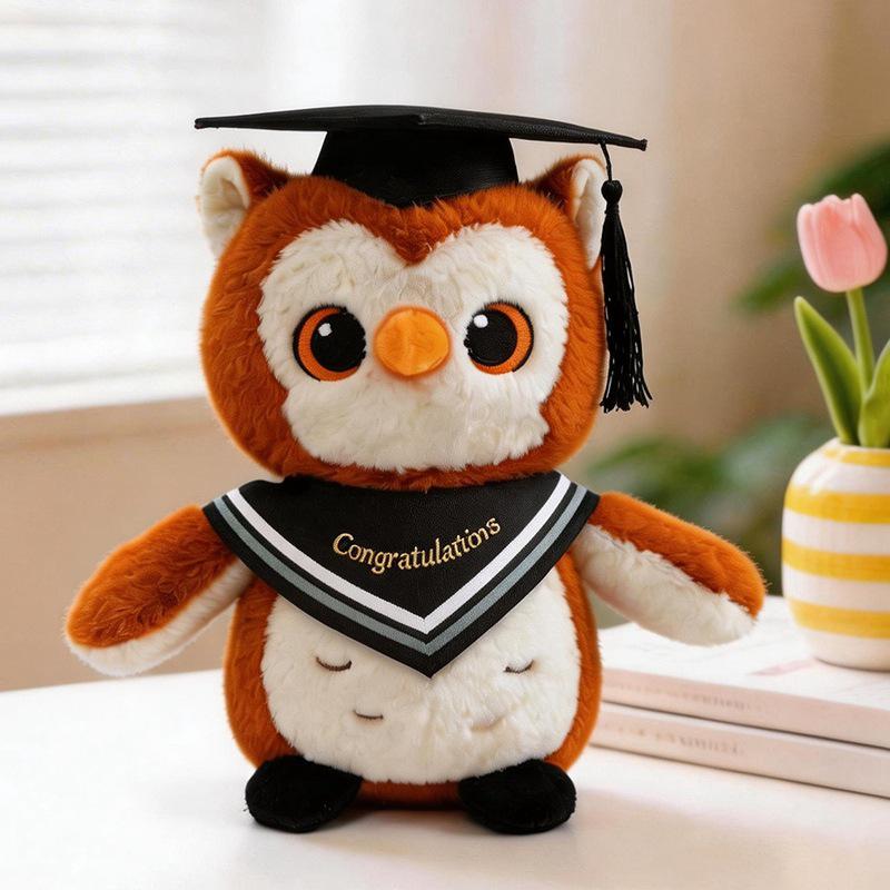 Doctoral Owl Graduation Plush Toy - Student Gift Souvenir