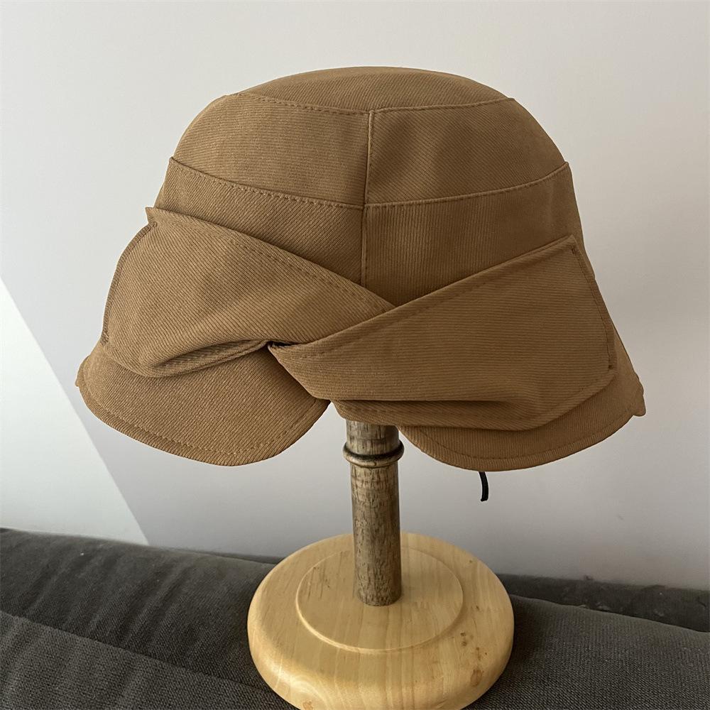 Hat women's autumn and winter new elegant temperament basin hat fashionable face small bucket hat foldable sun hat
