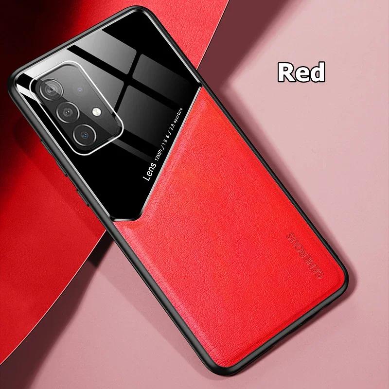 

Leather Lens Protection Case for Samsung Galaxy A55 A35 A25 A15 A05 A73 A72 A71 A54 A53 4G 5G Car Magnetic Function Cover A54 5G