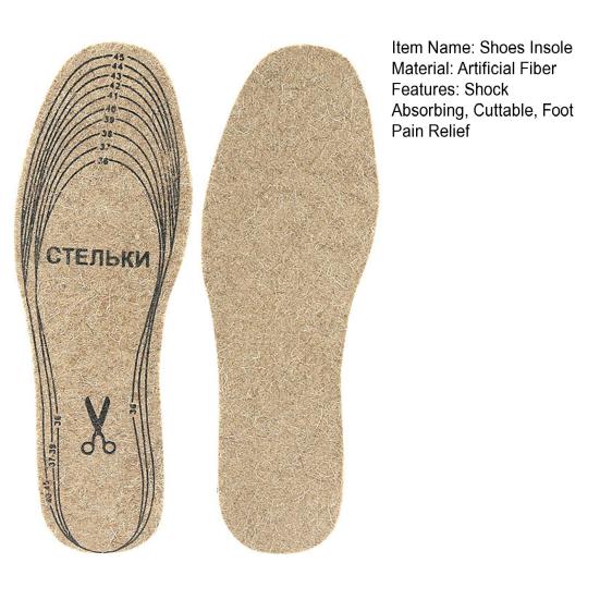 1/2/3/5 Pairs Wool Felt Shoes Insoles Foot Pain Relief Soft Thick Warm Winter Inner Soles Shock Absorbing Cuttable Boots Insert Liners Cushions