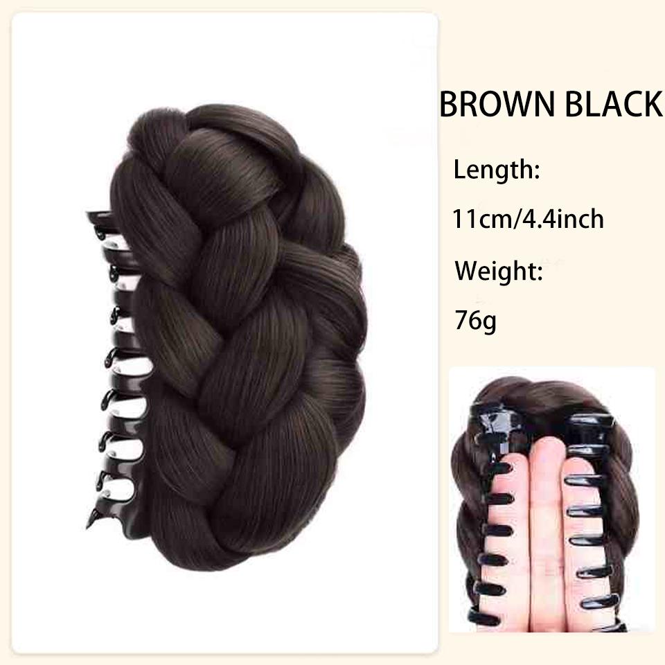 

Синтетическая коса на голову парик заколка женский пушистый прилизанный волос артефакт Плетеные косички пончики волосы на голову затылок накладки для волос