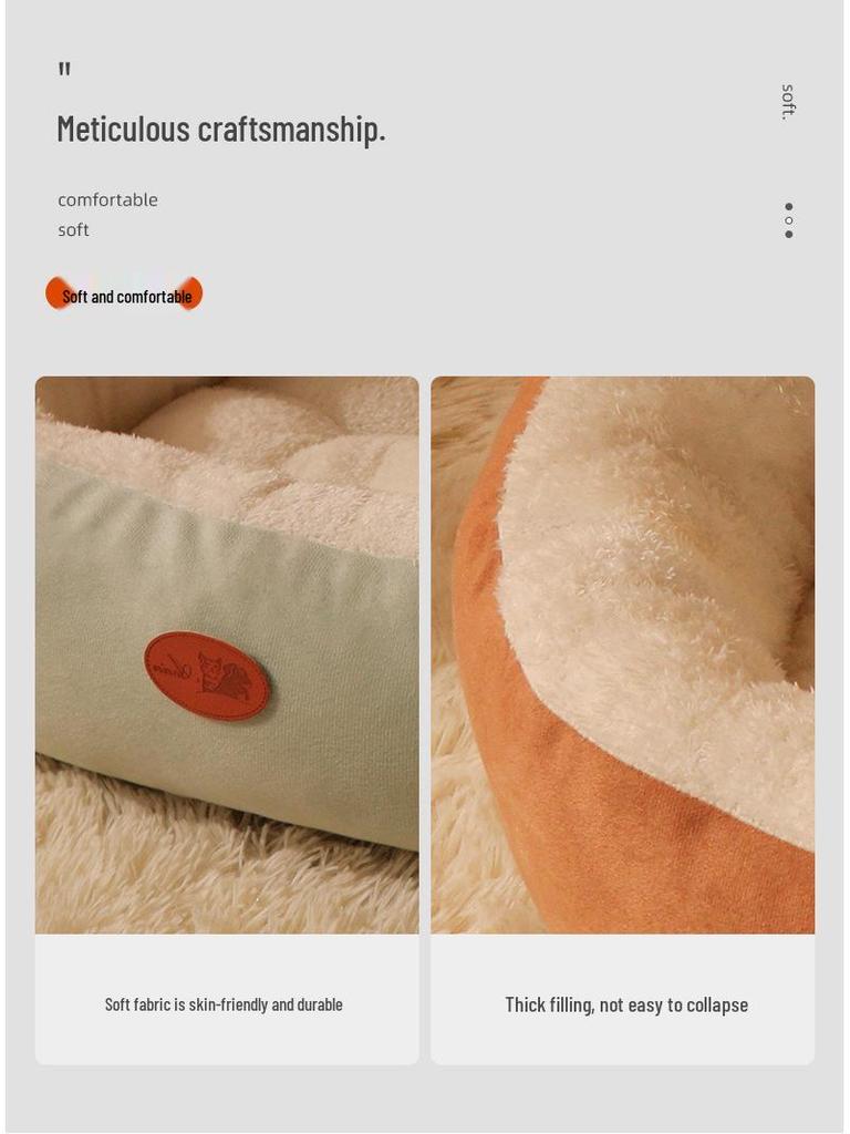 Winter Warm Dog & Cat Bed - Removable, Washable, All-Season Pet Mat