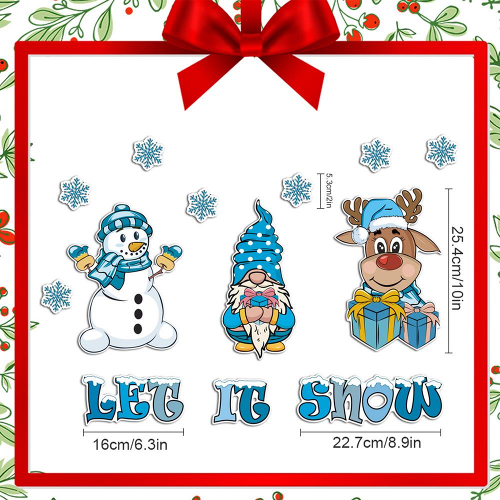 1 set Christmas fridge magnets Holiday Theme Decoration Santa Claus Snowman Cabinet Dishwasher Beautifying Decorative Stickers