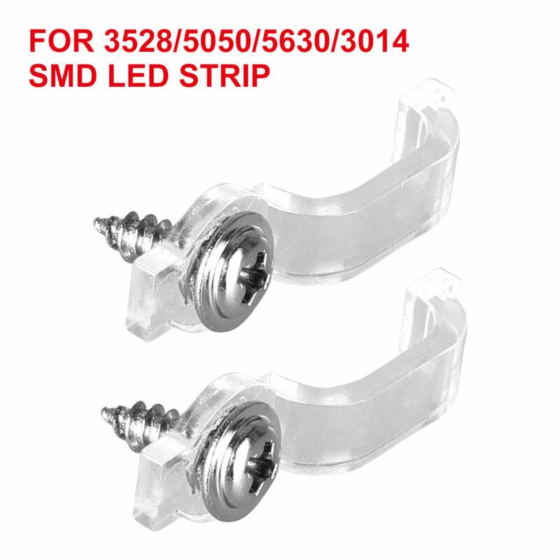 50/100 PCS Fixator LED Strip Fixing Clips Light Holder With Screws Fixing Mounted Clip For 5050 LED Strip Light Bar Cable Clamps