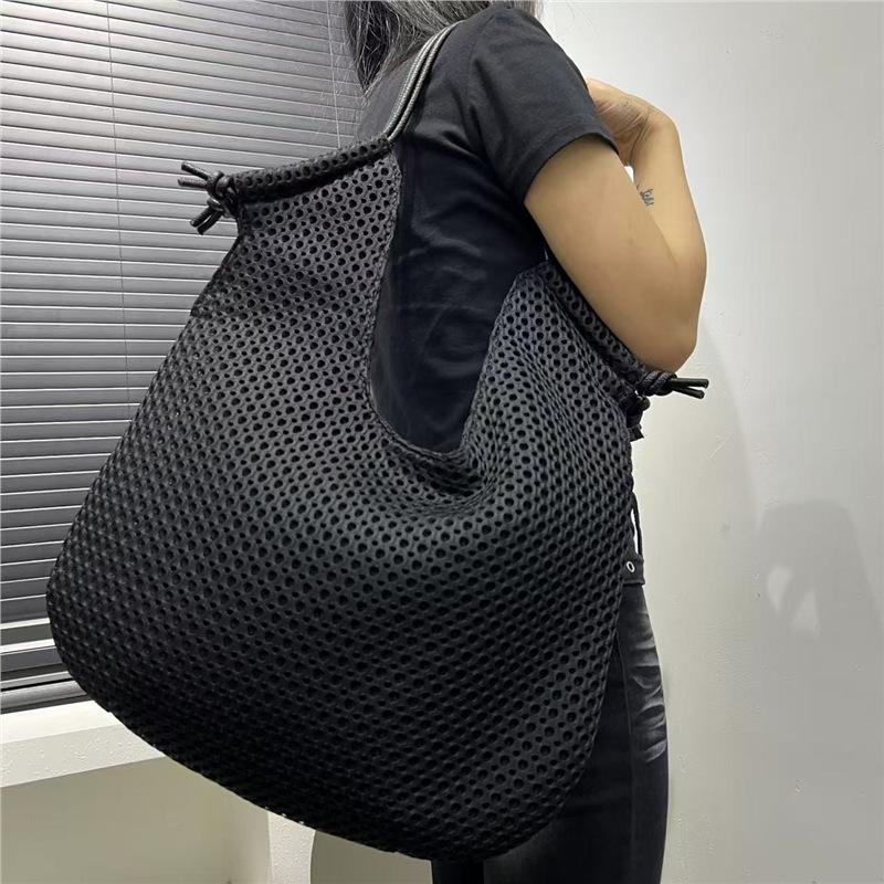 Damen Mesh Naht Schultertasche Große Kapazität Retro Vielseitig Einfache Handtasche
