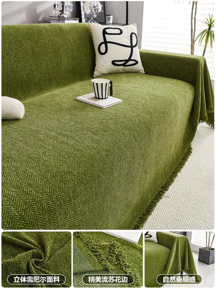 New Chenille Sofa Cover Anti Cat Scratch Blanket White Grey Sofa Towel for Living Room Furniture Decor Tapestry Couch Cover