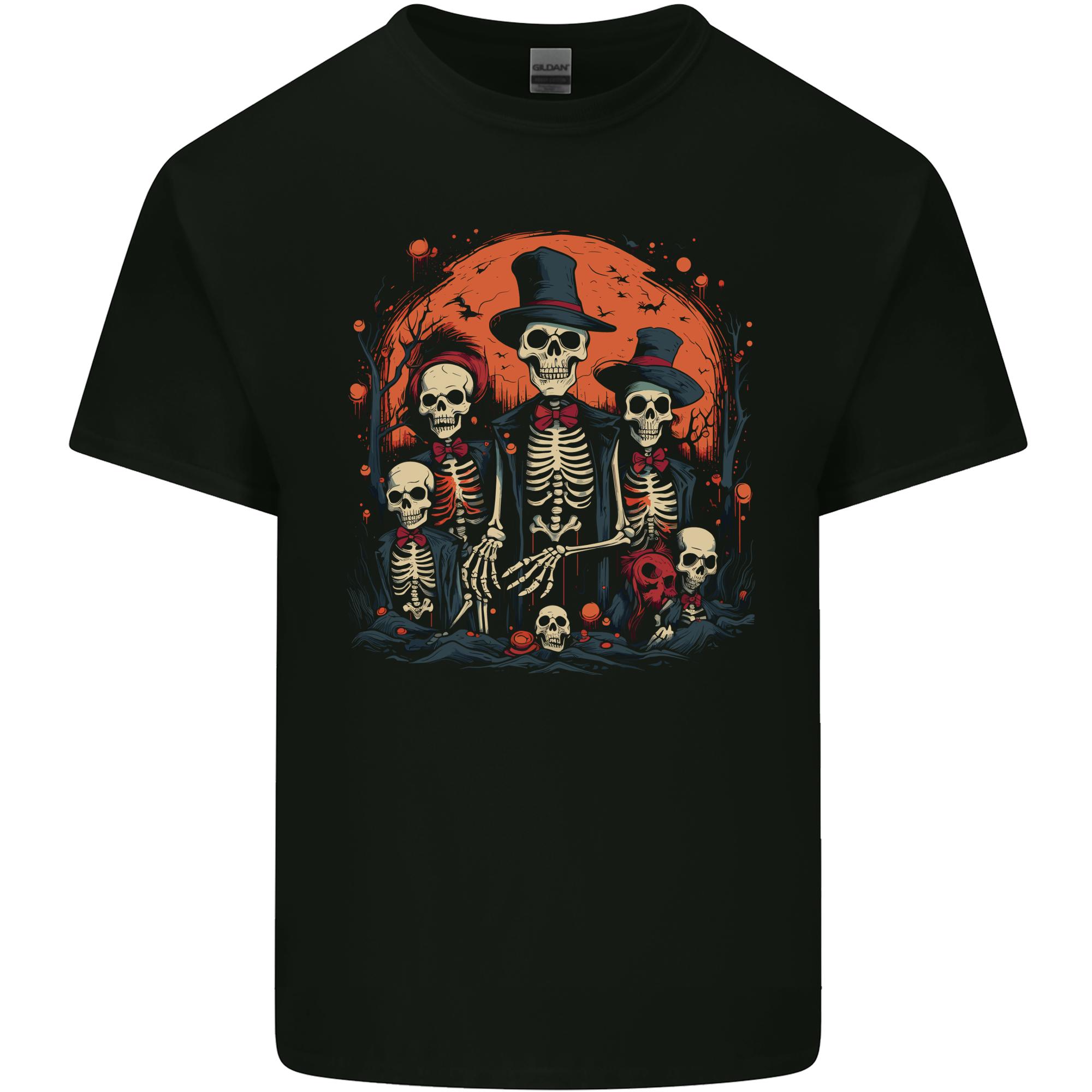 Halloween Skeleton Family With Skulls Unisexs Light Cotton TShirt S