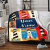 Lighthouse Scenery Blanket With Customizable Name Four Seasons Comfortable Shawl Blanket Suitable For Home Travel Camping Office Decoration Perfect