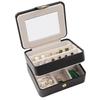 Double-layer Jewelry Organizer Box with Mirror Large Capacity Waterproof Earrings Necklaces Organizer Portable Jewelry Container