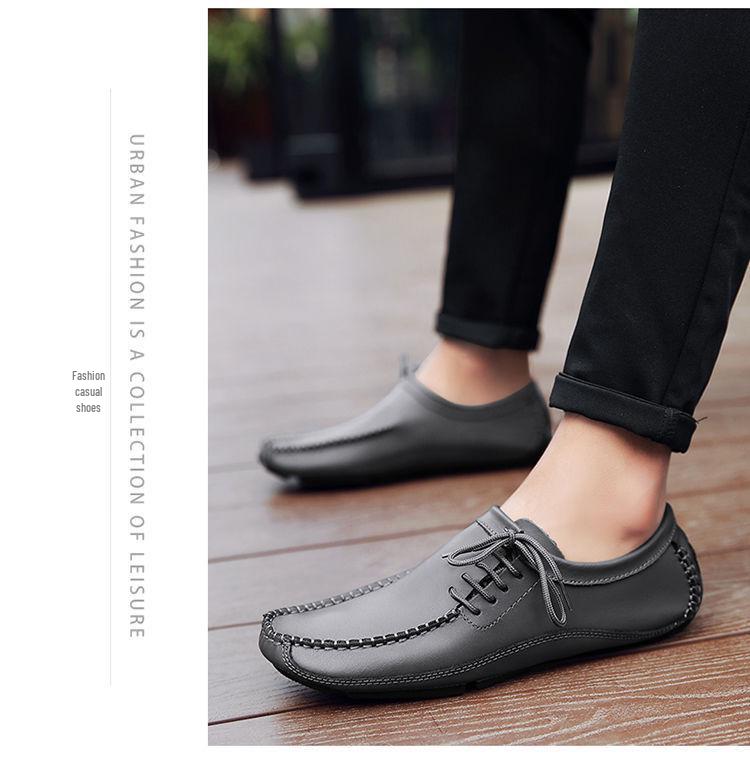 Men's Genuine Leather Driving Loafers - Wide Fit, Autumn/Winter Casual Korean Style