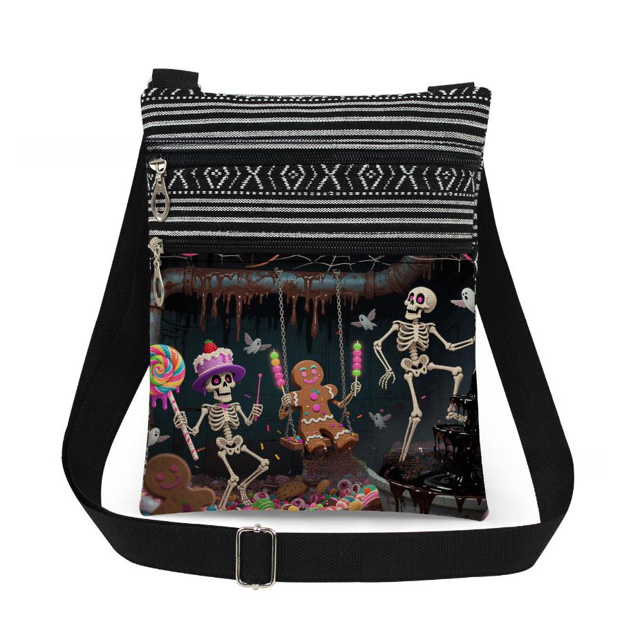 1PC Halloween Print Tote Bags Women Shoulder Handbags Postman Package 6954 KTB