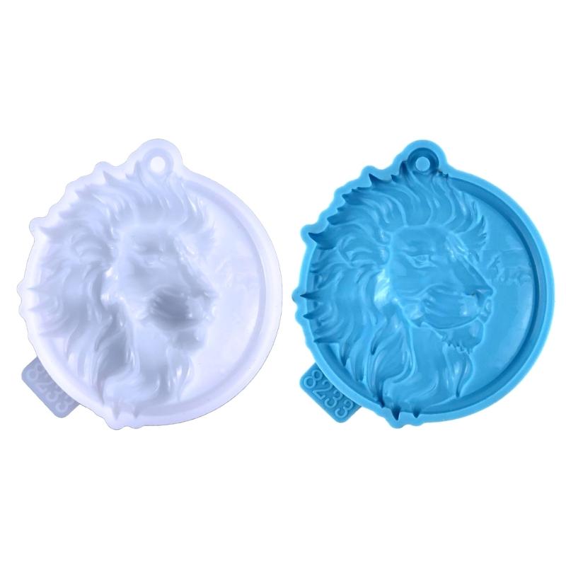 DIY Semi-stereoscopic Lionhead Keychain Silicone Epoxy Mold DIY Ornaments Pendant Crafting Mould for Valentines Gift
