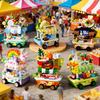 New Diy Mini Creative Street Food Cart Building Block Set, Display Cabinet Puzzle Toy For Adults And Kids Ideal Holiday Gift