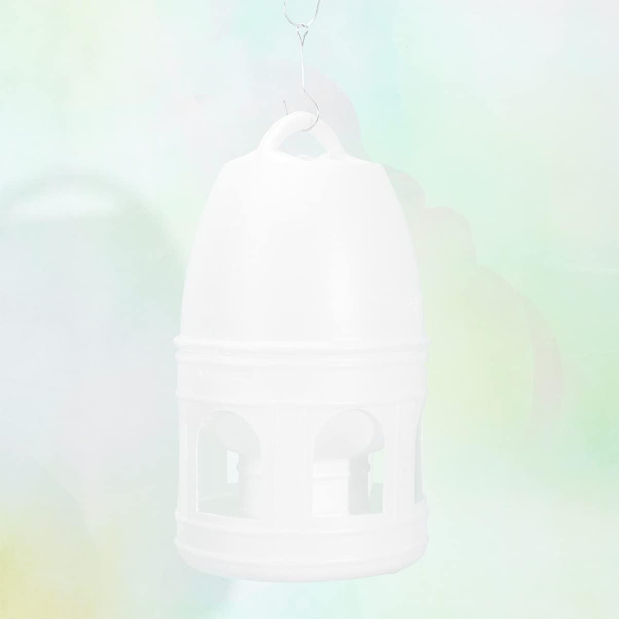 Pigeon Water Dispenser, Bird Water Drinker 5L Bird Water Container Automatic Feeders Pet Water Drinker Hanging Water Bottles for Birds (White)