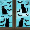 Halloween Window Stickers, Black Cat Bat Stickers, Living Room Wall Decorations, Wall Stickers, Spider Web Patterns, PVC Holiday Silhouette Stickers