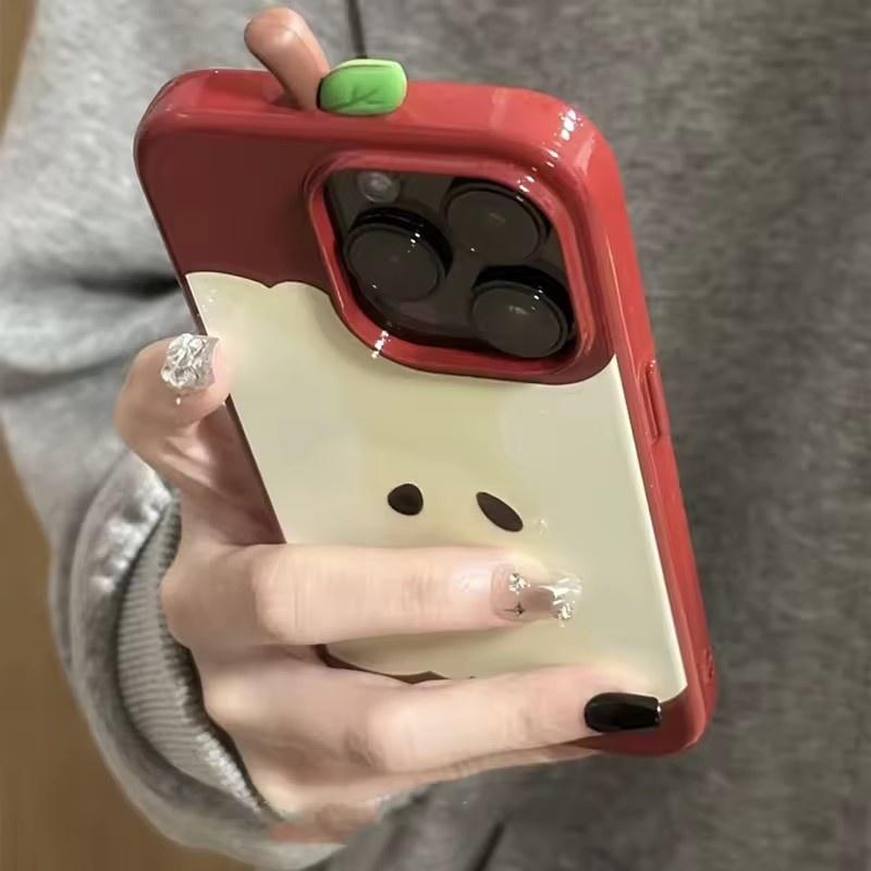 Θήκη Κινητού 3D Πυρήνας Μήλου Για Iphone 17 16 15 14 13 12 11Pro Max Κορεάτικου Στυλ Αντι-Πτώση Αντι-Γρατζουνιές Θήκη Κινητού