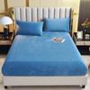 Solid Colour Soft Warm Thick Velvet Fitted Fitted Sheet Non Slip Mattress Cover Adjustable Protector Soft Bed Sheet with Elastic