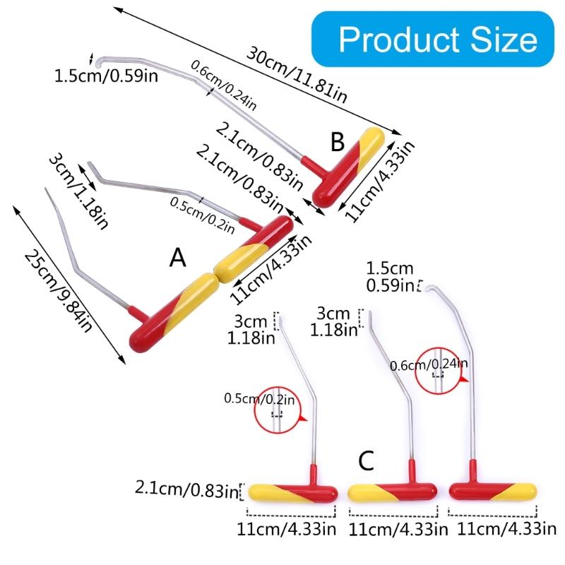 Dent Remover Hook Tool Car Dent Repair Tool Rods Car Automotive Body Dent Repairing Pry Bar Dent Removal Rods