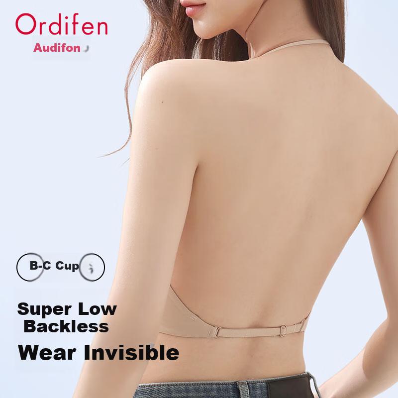 Ordifen Backless Bra Vest, One-Piece Outer Wear, Invisible Seamless Foundation Liquid Bra, Women's Summer Thin Style, Halter Neck, Backless Strap