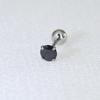 0.8mm Thick Minimalist Zircon 3-Prong Stud Earrings, Stainless Steel Screw for Ear Cartilage, Available in 1.5-5mm.