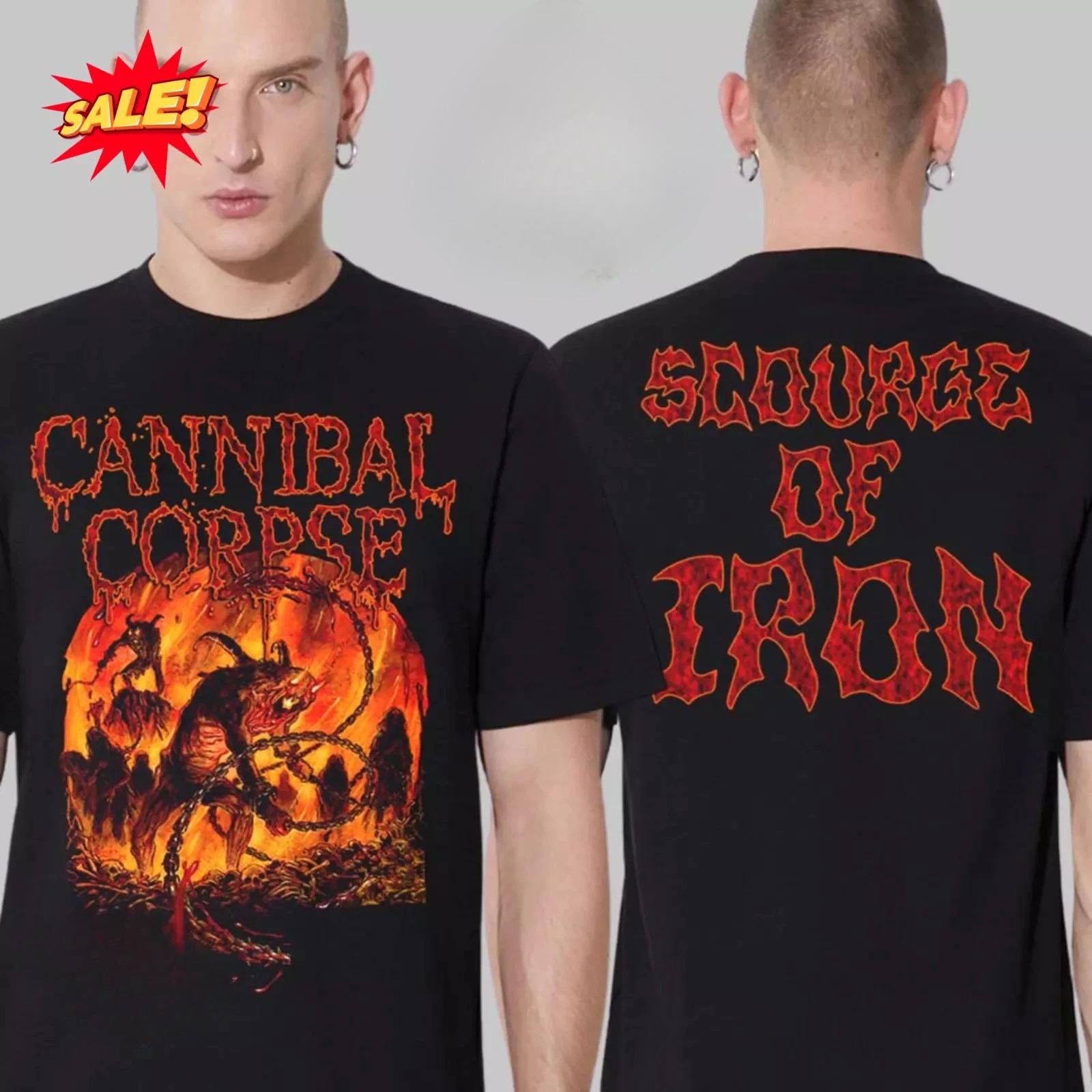 

Cannibal Corpse North American Tour 2025 Scourge of Iron Two Sides T-Shirt High-end Luxury Is for Both Men and Women Top Y2k 4XL