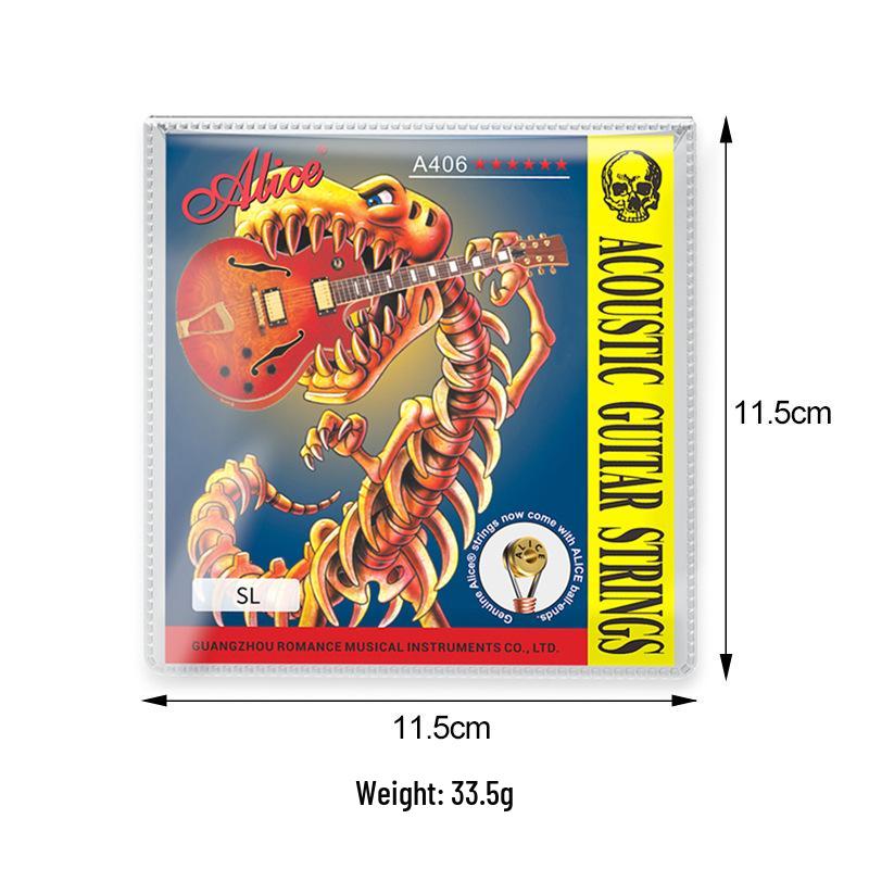 Alice Folk Acoustic Guitar Strings AW436, Phosphor Bronze & Brass, Full Set of 6 Coated Rust-Proof Strings.