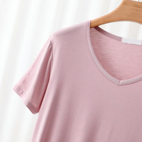 Dámská dvoudílná pyžamová souprava Ležérní topy s výstřihem do V a krátkým rukávem Pulovr Široké kalhoty Letní soupravy na doma