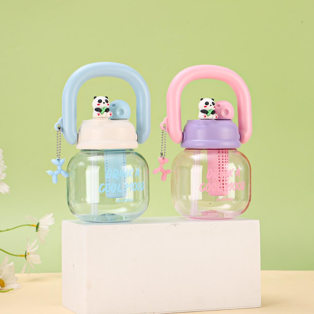 Water Bottle Summer Cute Carrying Pot Large Capacity Girl High Value Straw Double Drinking Cup Tea Separation Big Belly Cup