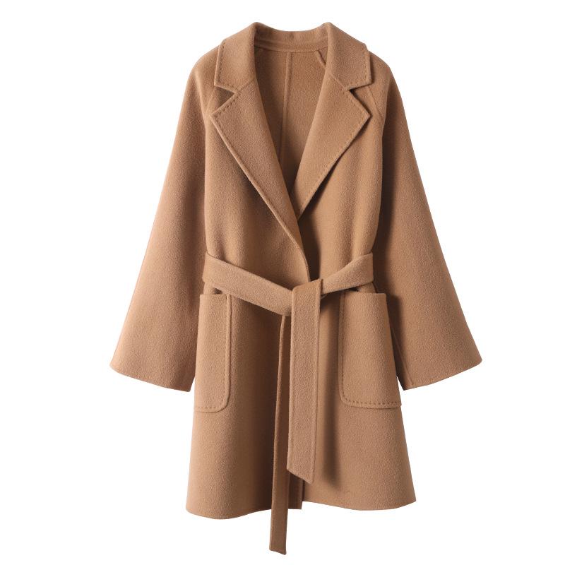 High-End Double-Faced Wool Coat: Women's Loose-Fit Mid-Length 100% Wool Suit for Autumn/Winter Versatile Style