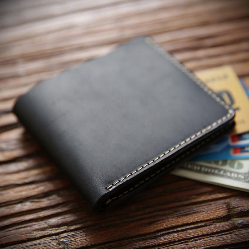 

Handmade Men s Retro Crazy Horse Leather Wallet - Youthful, Short, Horizontal Style