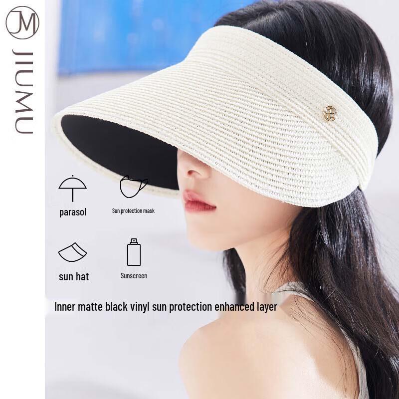 JIUMU Women's CW140 Sun Protection Open-Top Straw Hat