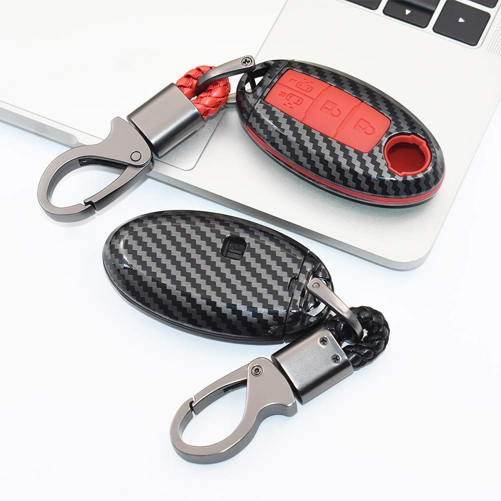 Ontto Nissan Smart Key Case Key Cover for New Serena Serena C26 C27 Key Nissan Dual Sliding Remote Control Protects Against Dirt and Carbon Fiber ABS