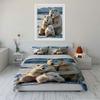 Polar Bear Family in Snow Bedding Duvet Cover Set  (1*Duvet Cover 2*Pillowcases, without duvet insert)