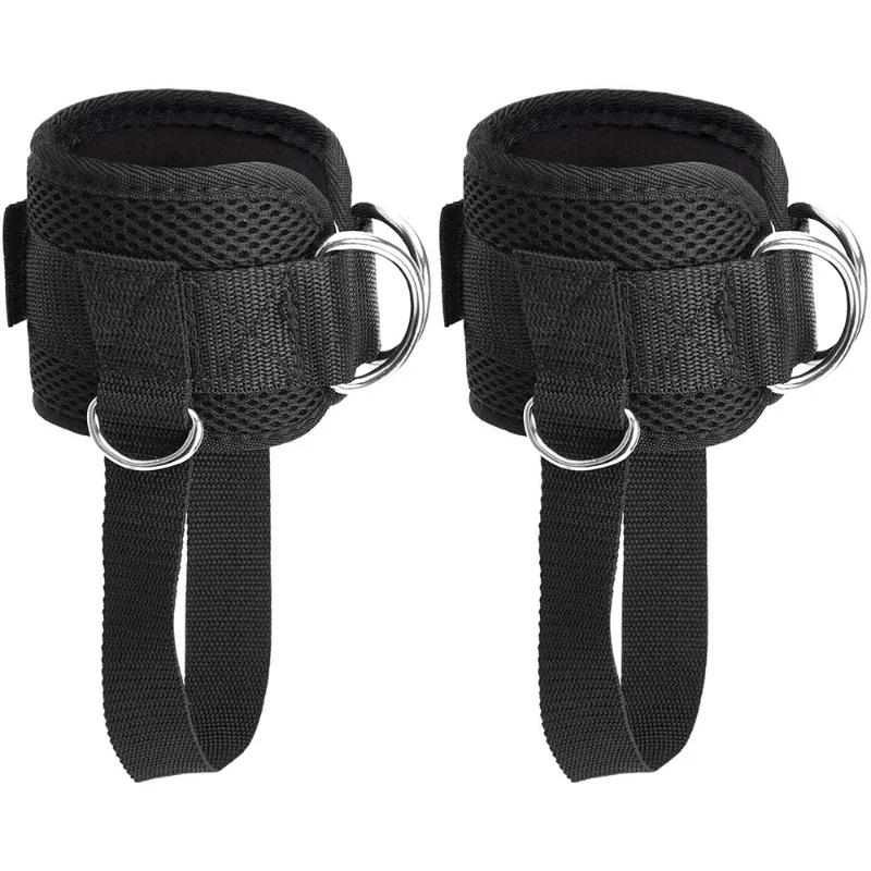 Ankle Support D-Ring Ankle Strap Leg Fitness Thigh Straps Padded Colors for Gym Cable Machines Thigh Straps Fits Men & Women